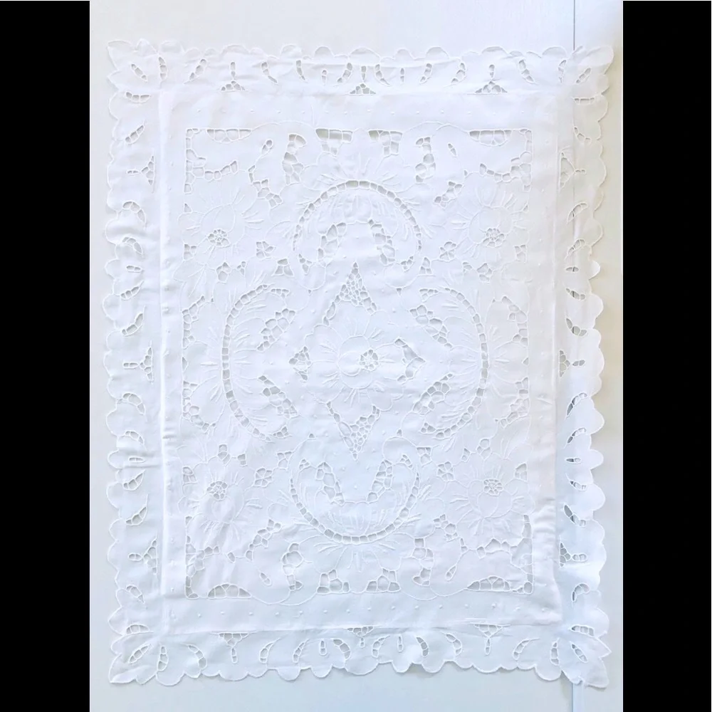 3 Battenburg lace Victorian 2 Standard shams 1 European Square 100% White cotton